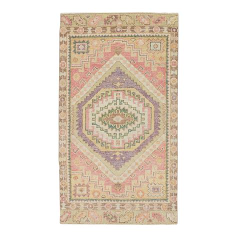 Oriental Hand Knotted Rug Turkish Oushak 2'9" x 5' | Chairish
