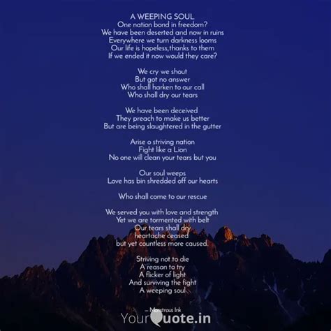 A WEEPING SOUL One nation... | Quotes & Writings by Monstrous Ink ...