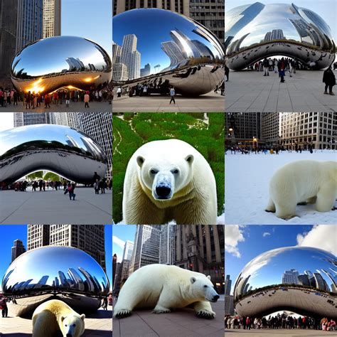 The Chicago Bean, Except it's a polar bear, photo | Stable Diffusion ...