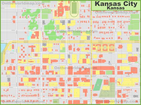 Kansas City (Kansas) downtown map - Ontheworldmap.com