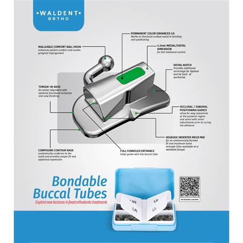 Waldent Ortho Bondable Buccal Tubes MBT 0.022 (Pack of 20 Sets ...