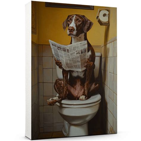 Funny Bathroom Wall Art Poster 8x12in - German Shorthaired Pointer Dog ...