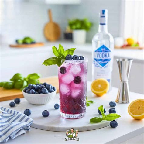 Blueberry Basil Vodka Cocktail Recipe - Thirsty Tales