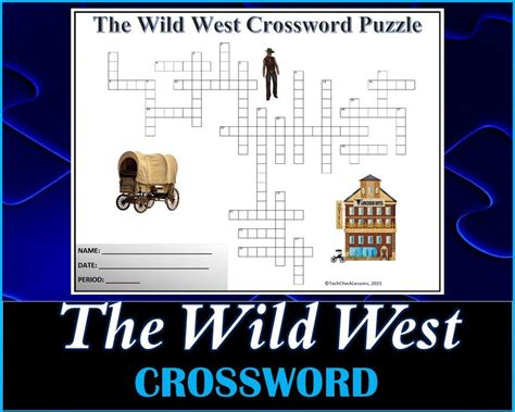 The Wild West Crossword Puzzle / Printable Worksheet - DIGITAL DOWNLOAD ...