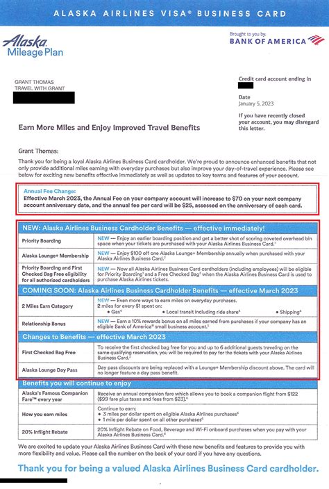 Bank of America Alaska Airlines Business Credit Card Upcoming Changes ...