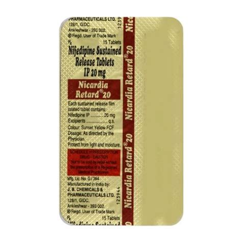 Buy Nicardia Reatrd 20 (15's Tablet Pack) Online at Huge Discount