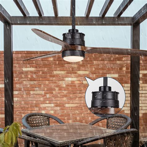 EKIZNSN 42'' Outdoor Waterproof Ceiling Fan with Light for Patios, 3 ...