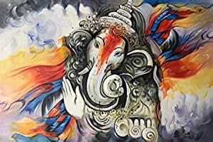 wallpics® Lord Ganesha vighnaharta Religious Painting Poster Waterproof ...