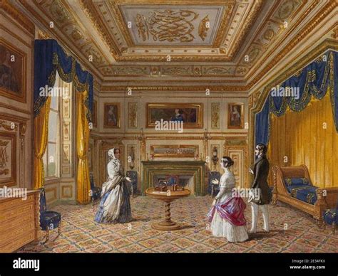 Madame Adelaide d'Orleans receiving queen Victoria and Prince Albert in ...