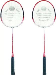 COSCO CB-85 Rackets Pair (Strung Badminton Recquet) Red & Grey Red ...