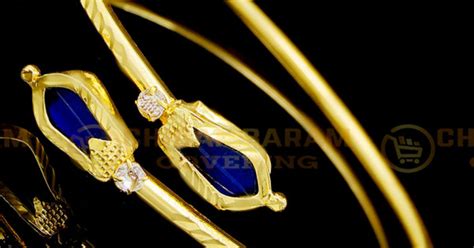 Buy Kerala Traditional Ruby Stone Blue Nagapadam Palakka Bracelet for Women