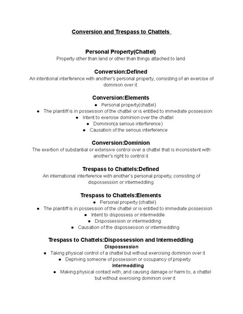 What Are The Key Differences Between Trespass To Chattel And Conversion ...