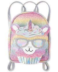 Girls Glitter Rainbow Llamacorn Mini Backpack - MULTI | The Children's ...