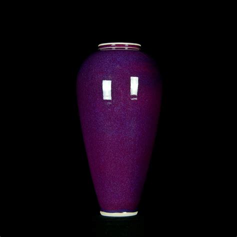 Tall Porcelain Purple Floor Vase | Hand thrown porcelain on a potter's ...