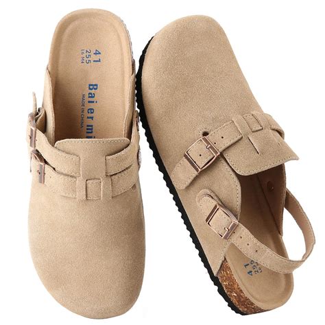 GOKAR Women Clogs with Back Strap Suede Slingback Mules Clogs with ...