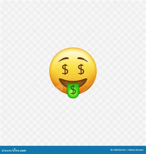 Money Emoji. Dollar Sign. Face with Money Symbol Stock Vector ...