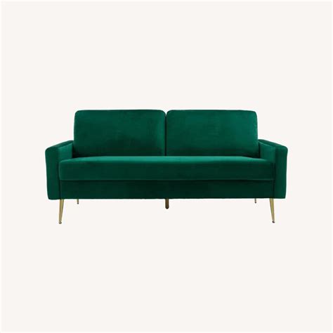 Wayfair Green Velvet Loveseat Sofa - AptDeco