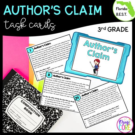 Author's Claim Task Cards - 3rd Grade - FL BEST | MagiCore