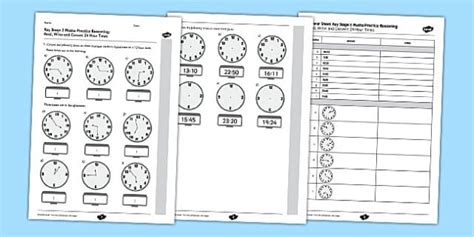 KS2 Reasoning Test Practice Read Write and Convert 24 Hour Times