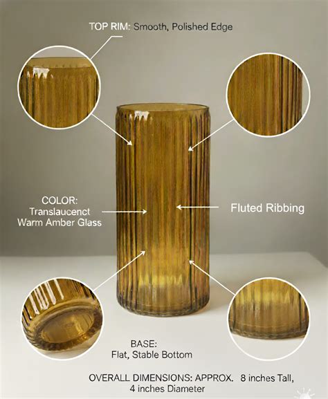 Amber Aura Ribbed Glass Vase [Amber] – ArtOfGlass