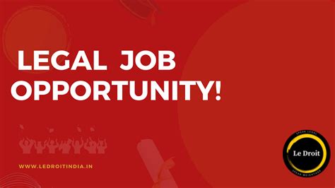 Legal Job & Internship Opportunities - LeDroit India