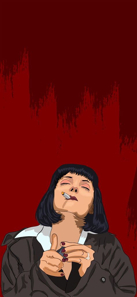 Illustration of Uma Thuram as Mia wallace in pulp fiction. | Pulp ...