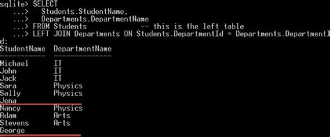 SQLite Join 的图像结果