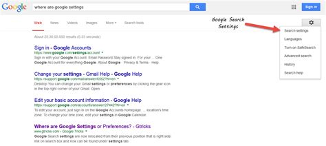 Image result for Google Search Engine Settings