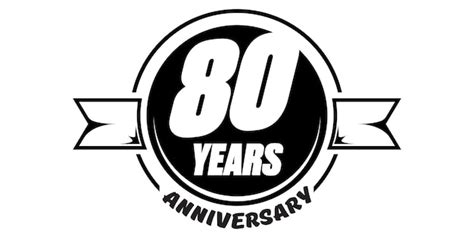 Emblema de aniversário de 80 anos. crachá de aniversário ou etiqueta ...