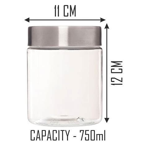 Plus Round Jars with Steel caps - Set of 6 - 750 ml – Pearlpet