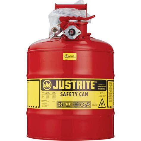 Justrite 5 Gal. Type II Galvanized Steel Safety Fuel Can, Red | Do it Best