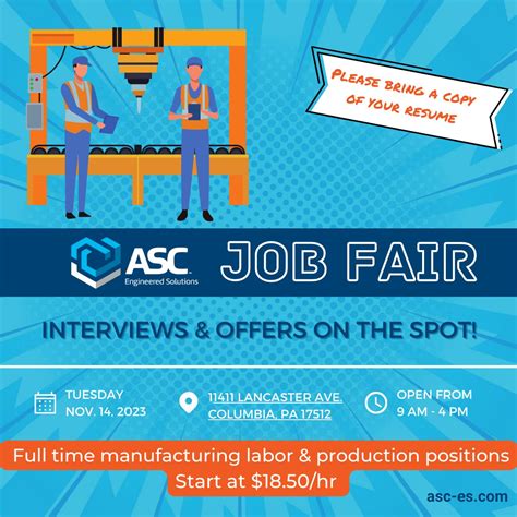 ASC is hosting a Job Fair in Columbia, PA today! Join us anytime from 9 ...