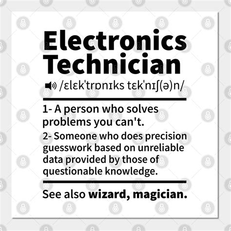Electronics technician funny definition wall and art print electronics technician definition ...