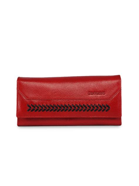 Buy GENWAYNE Women's Leather Wallet for Ladies Purse Clutch Bags, Red ...