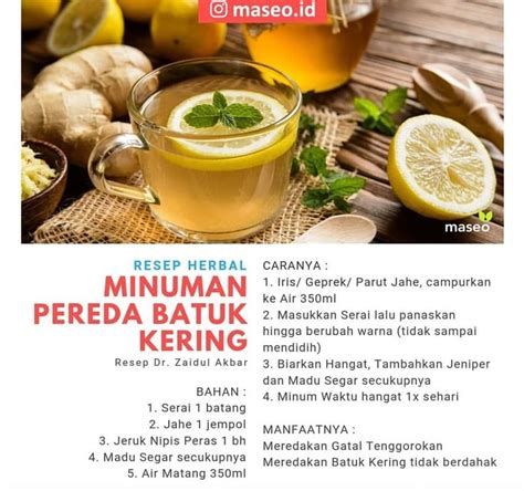 cara mengobati batuk kering