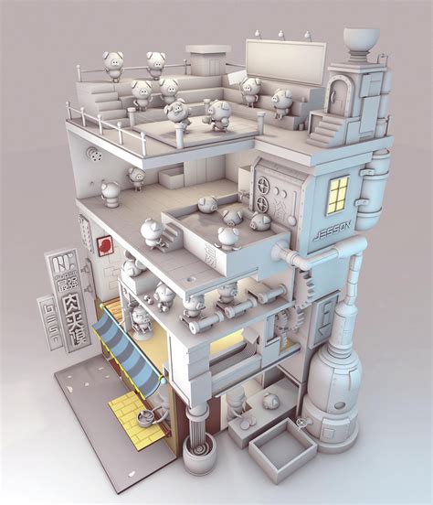 精品建筑场景3D模型3dmax素材免费下载_红动网