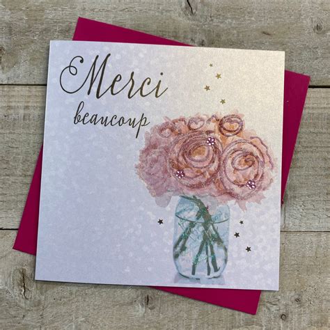 Merci Beaucoup French Thank You Card French Wording - Etsy