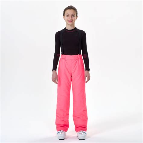 Kids' Ski Pants with Removable Straps - 100 Pink - fluo neon pink ...