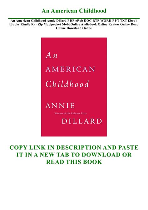 PDF An American Childhood by Annie Dillard