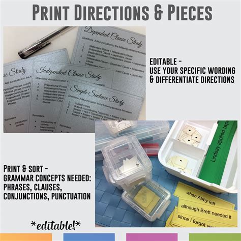 Grammar Skills Hands-On Activity | Sentence Building Grammar ...