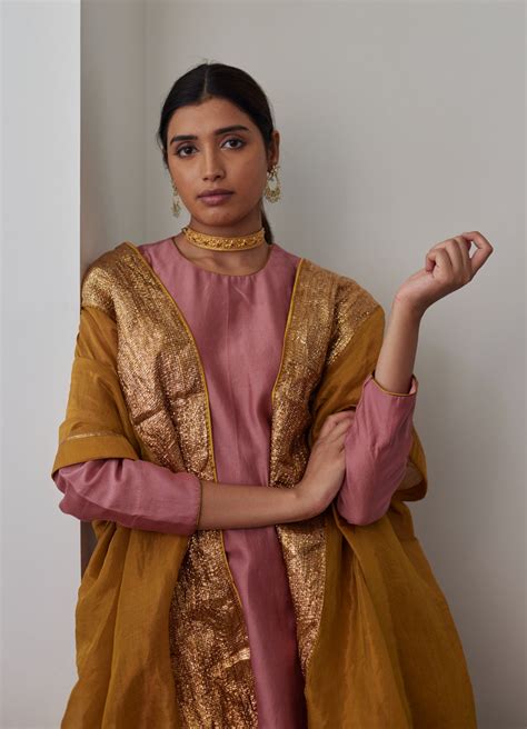 Gold tissue Dupatta – Shorshe Clothing