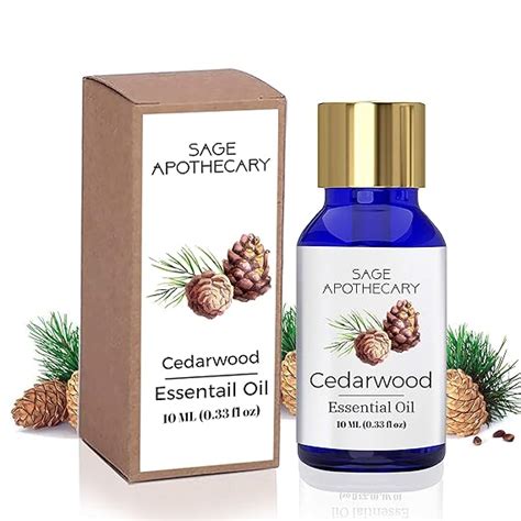 Buy Sage Apothecary 100% Pure & Natural Cedarwood Essential Oil, 10 ML ...