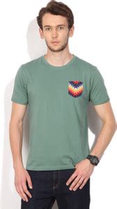 Wrangler Solid Men Round Neck Green T-Shirt - Buy Deep Sea Wrangler ...