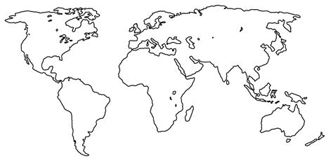 Free Printable Blank Outline Map of World [PNG & PDF]