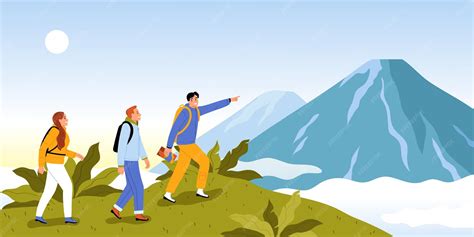 Guide and trip background with nature sightseeing symbols flat vector ...