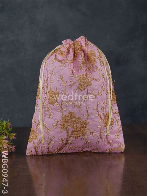 String Bag with Floral Embroidery - WBG0947 – Wedtree
