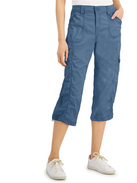 Style & Co. Womens Petites Twill Straight Leg Capri Pants - Walmart.com