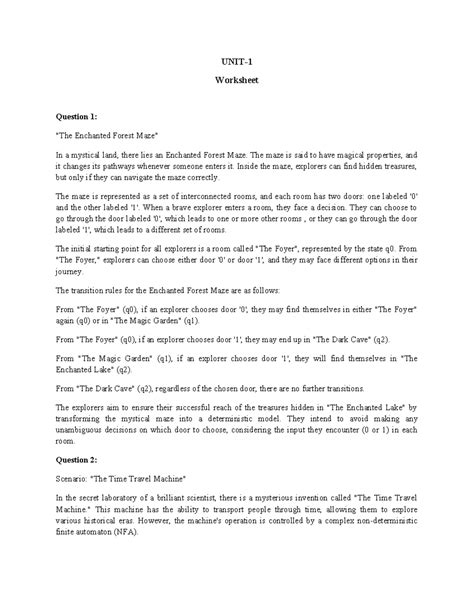 Worksheet - Unit 1 - wrksht - UNIT- Worksheet Question 1: "The ...