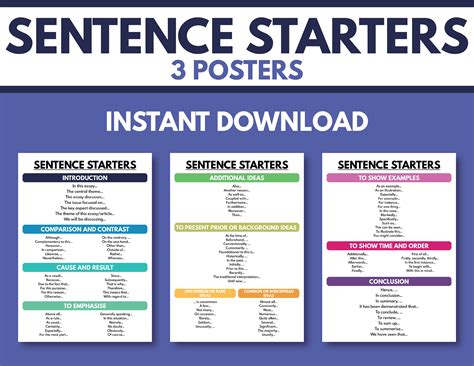 Sentence Starter Words at Jaclyn Glenn blog
