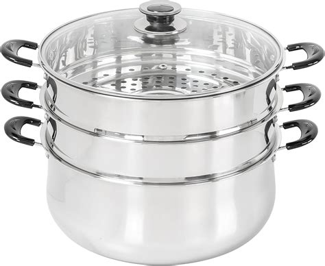 Concord 30 CM Stainless Steel 3 Tier Steamer Pot Steaming Cookware ...